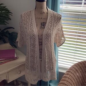 Lety & Me Lace Open-Front Cardigan